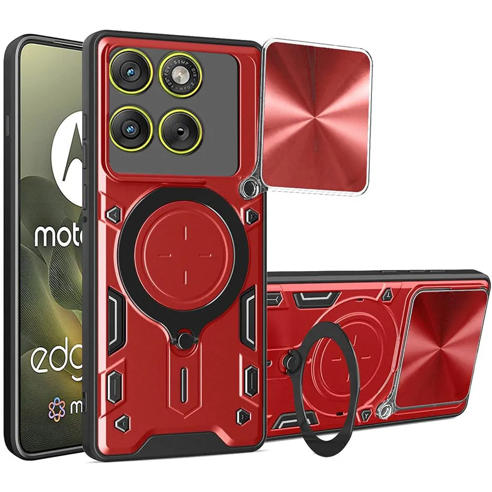 Custodia per Motorola Edge 70, Techsuit, CamGuard Pro, Rossa - immagine 1