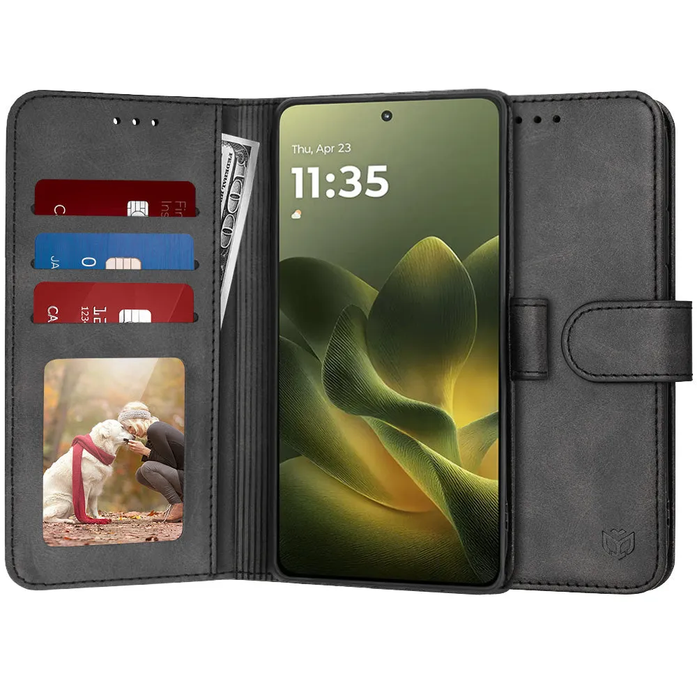 Custodia per Motorola Edge 70, Techsuit, Diary Book, Nera - immagine 1