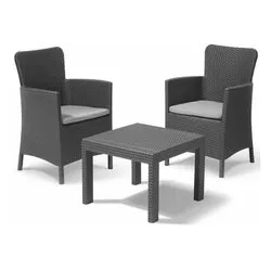 Set da esterno resina SALVADOR Balcony 2 posti Grafite K221307K939KK - immagine 1