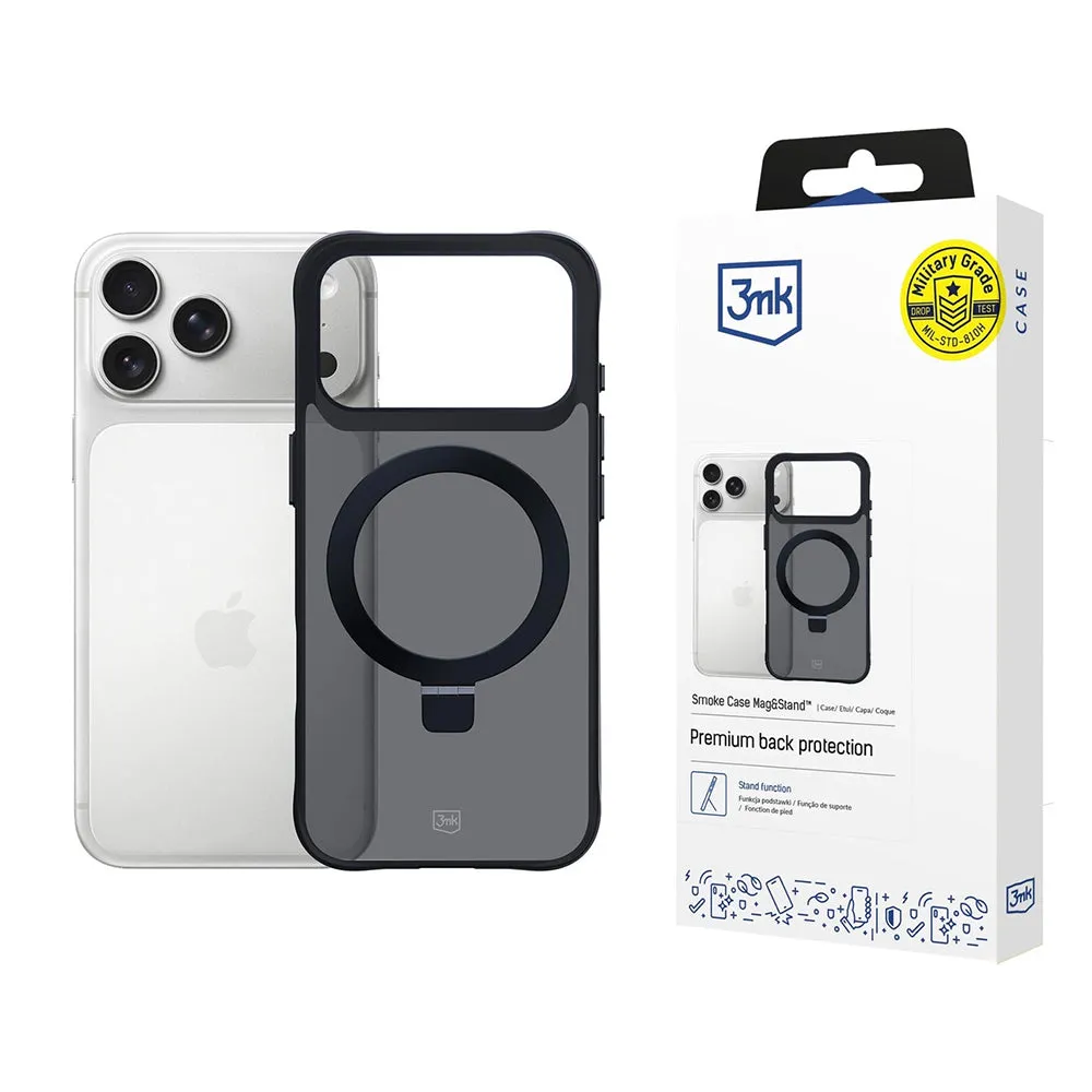 Custodia per Apple iPhone 17 Pro, 3MK, Smoke MagStand, Nera - immagine 1