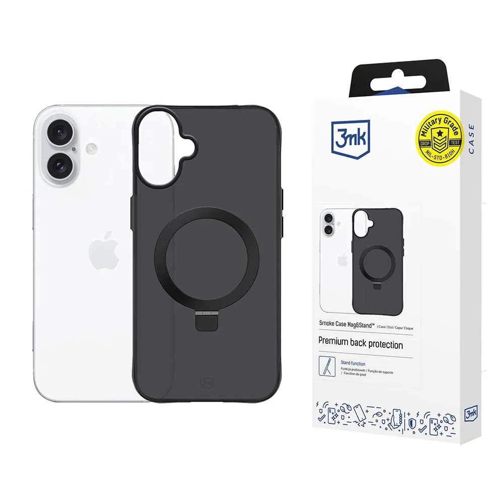 Custodia per Apple iPhone 17, 3MK, Smoke MagStand, Nera - immagine 1