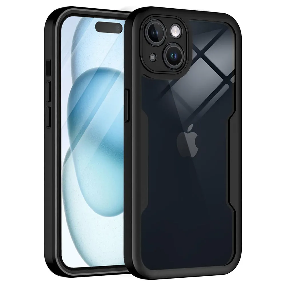 Custodia per Apple iPhone 15, Techsuit, ColorVerse 360, Nera - immagine 1