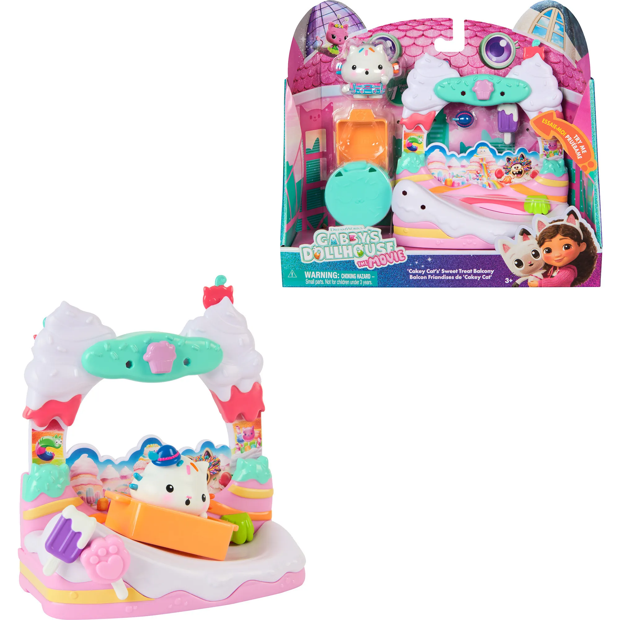 Gabby''s Dollhouse: The Movie – Il Balcone delle Dolcezze di Cakey Cat con Figura e Accessori, Giocattolo per Bambini dai 3 anni in su, Gioco figura - immagine 1