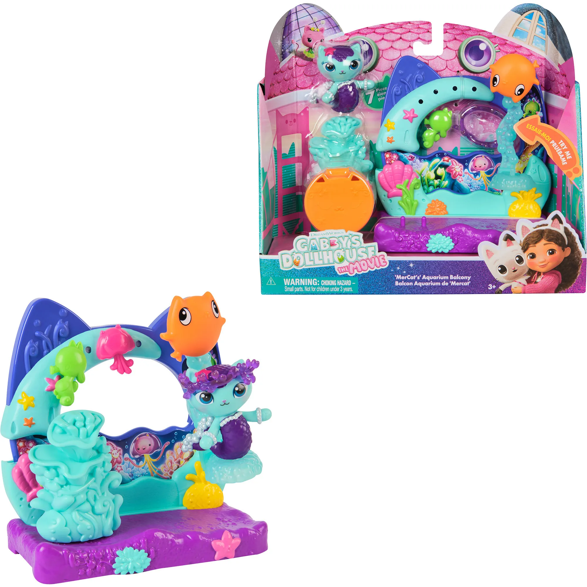 Gabby''s Dollhouse: The Movie – Il Balcone Acquario di MerCat con Figura e Accessori per la Casa | Giocattolo per Bambini dai 3 anni in su, Gioco figura - immagine 1