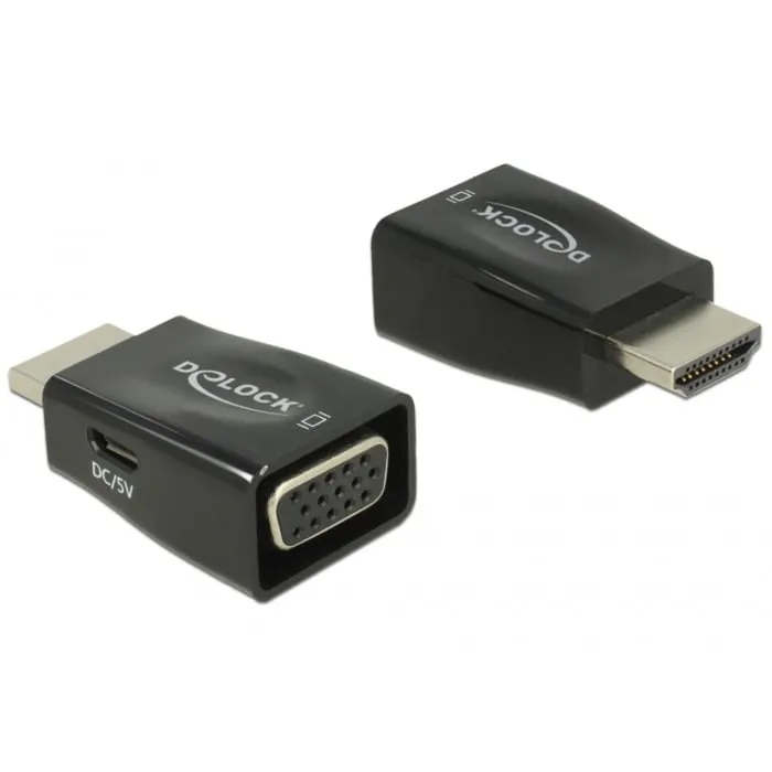65902 adattatore per inversione del genere dei cavi HDMI A VGA Nero - immagine 1