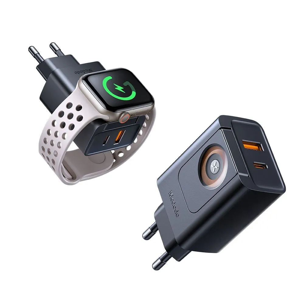 Caricabatterie Rete McDodo CH-3700 Companion, 30W, 3A, 1 x USB-A - 1 x USB-C, Nero - immagine 1