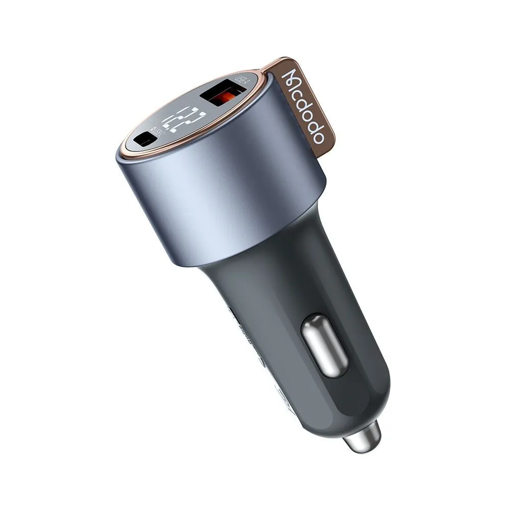 Caricabatterie Auto McDodo CC-3690 Venus Display, 75W, 3A, 1 x USB-A - 1 x USB-C, Nero - immagine 1