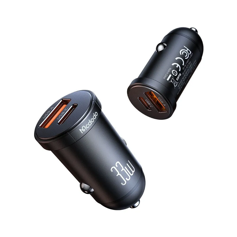Caricabatterie Auto McDodo CC-2320 Cool, 33W, 3A, 1 x USB-A - 1 x USB-C, Nero - immagine 1
