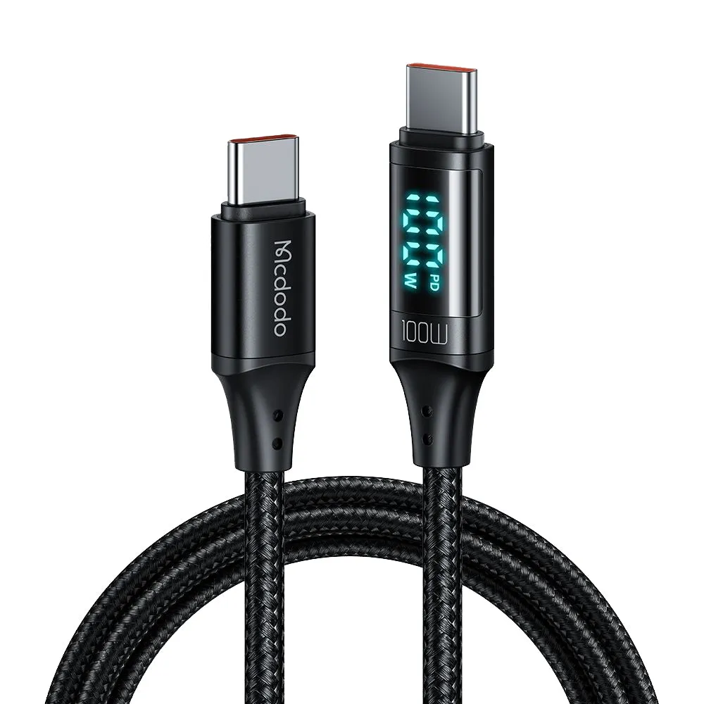 Cavo Dati e Ricarica USB-C - USB-C McDodo CA-1100 Display, 100W, 1.2m, Nero - immagine 1