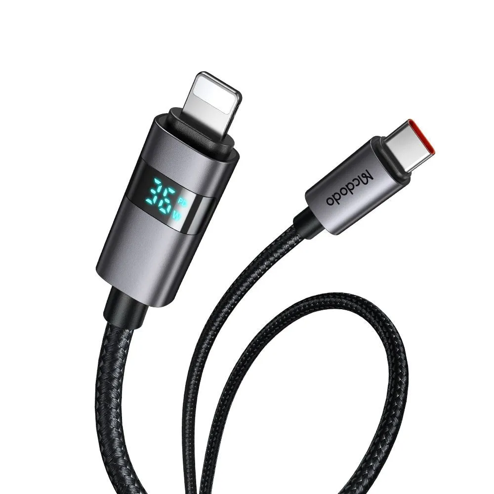 Cavo Dati e Ricarica USB-C - Lightning McDodo CA-6570 Display, 36W, 1.2m, Nero - immagine 1