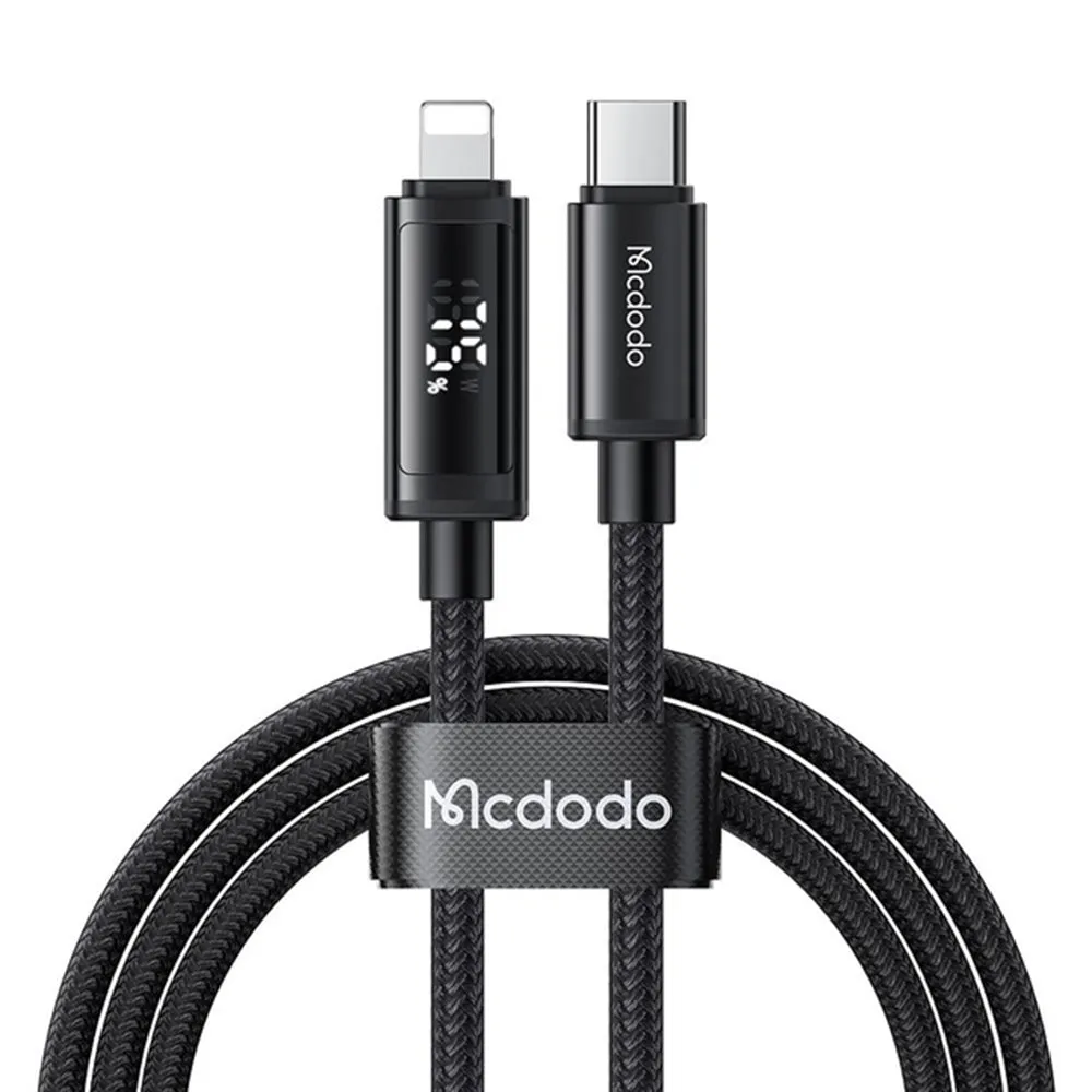 Cavo Dati e Ricarica USB-C - Lightning McDodo CA-7990 Display, 36W, 1.2m, Nero - immagine 1