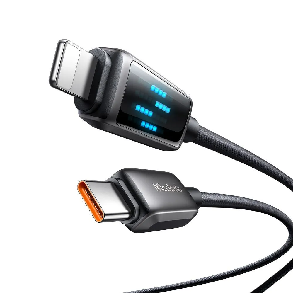 Cavo Dati e Ricarica USB-C - Lightning McDodo CA-2630 Display, 36W, 1.2m, Nero - immagine 1