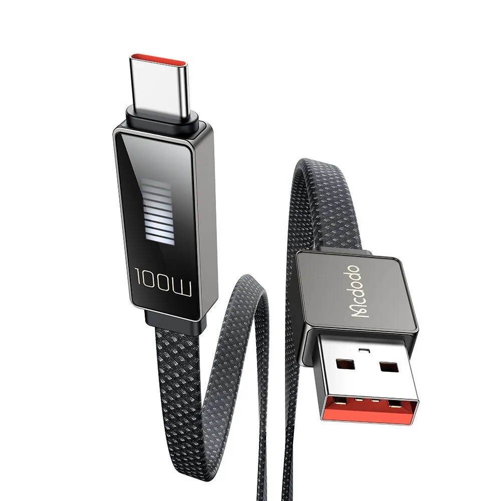 Cavo Dati e Ricarica USB-A - USB-C McDodo CA-4980 Rythm Display, 100W, 1.2m, Nero - immagine 1