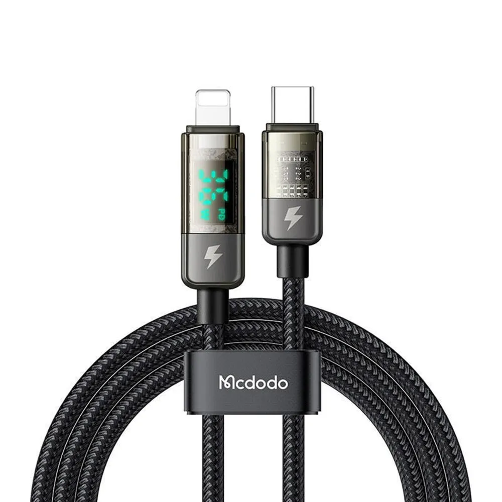 Cavo Dati e Ricarica USB-C - Lightning McDodo CA-3600 Display Auto Power Off, 36W, 1.2m, Nero - immagine 1
