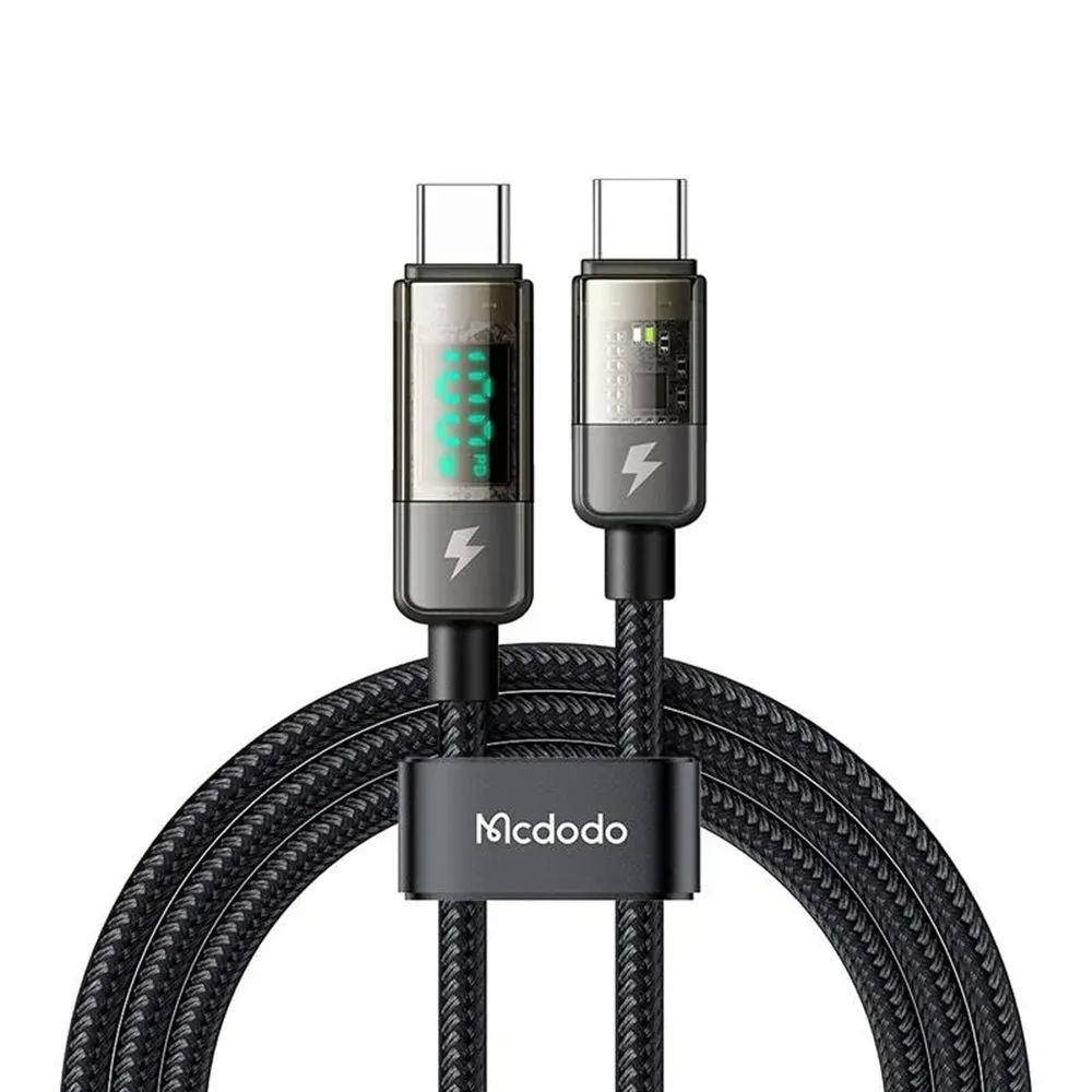 Cavo Dati e Ricarica USB-C - USB-C McDodo CA-3610 Display Auto Power Off, 100W, 1.2m, Nero - immagine 1
