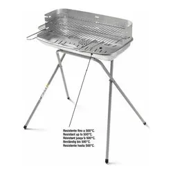 Barbecue Carbonella 60 40 Professional con griglia Grigio e Alluminio 60400 ALUMINIZED - immagine 1