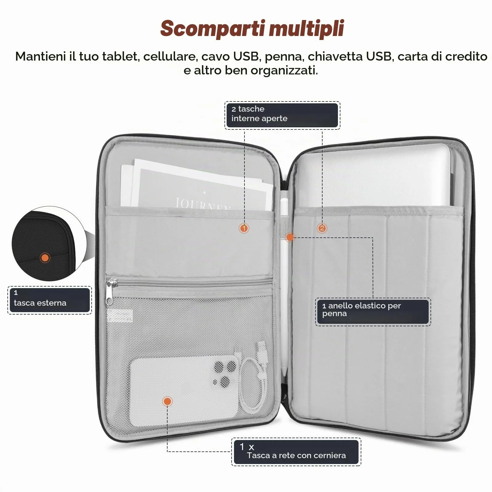 MoKo Borsa per laptop 13,3-14 pollici con tasca - immagine 3