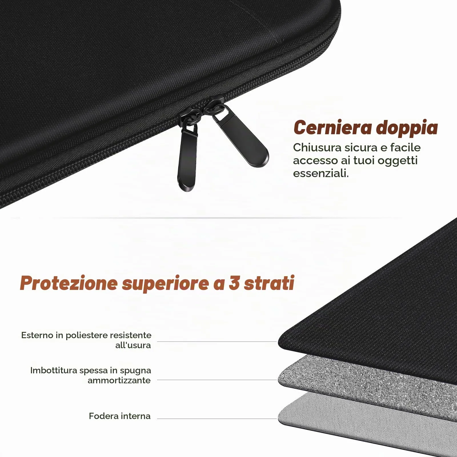 MoKo Borsa per laptop 13,3-14 pollici con tasca - immagine 5