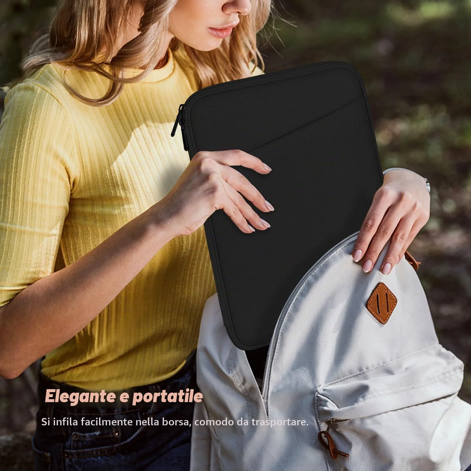 MoKo Borsa per laptop 13,3-14 pollici con tasca - immagine 6
