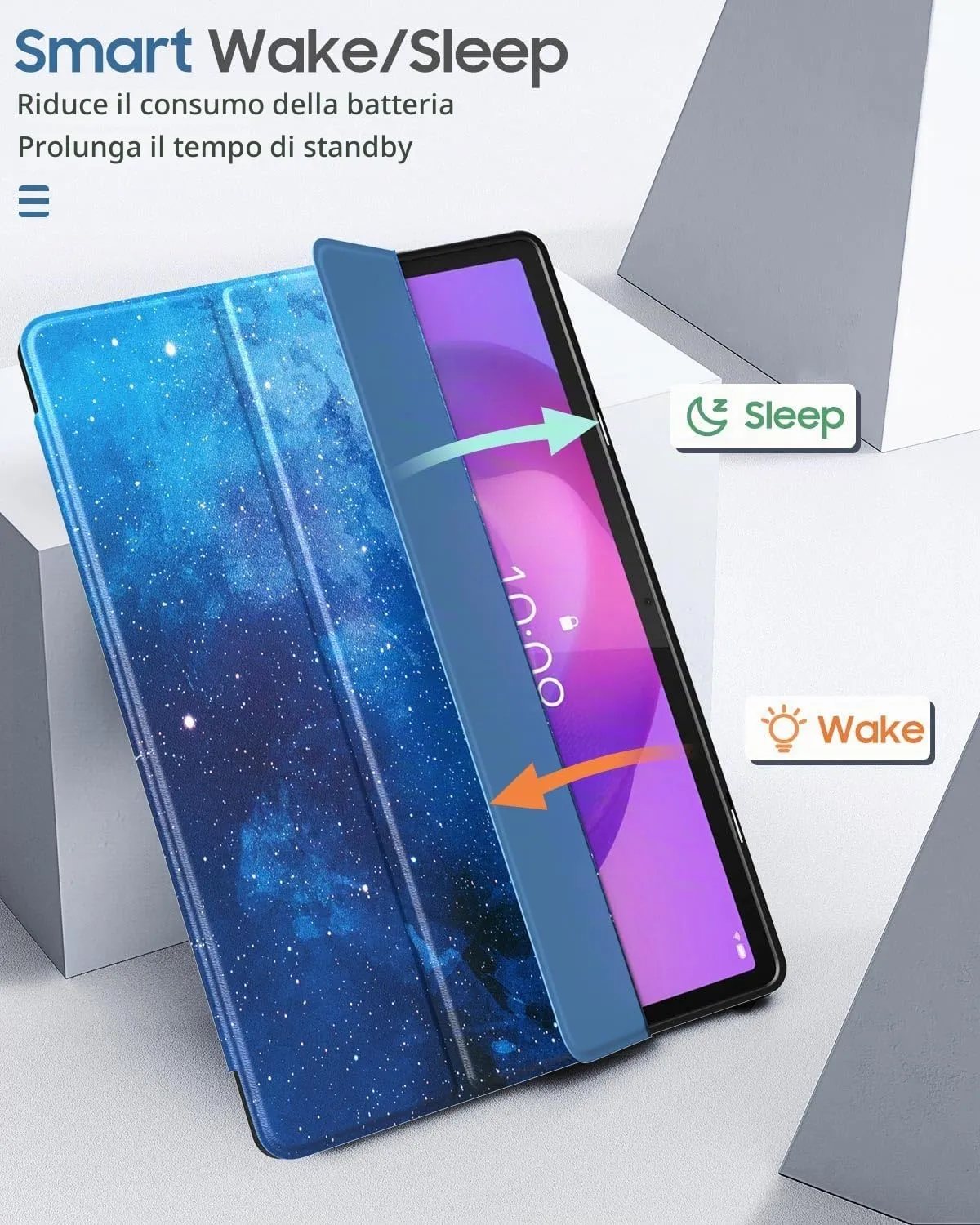 MoKo Cover per Lenovo Idea Tab Pro 12,7" con Porta Penna,CieloStellatoBlu - immagine 8