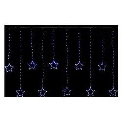 Tenda luminosa Natale Trasparente 350 luci - NANOLED Bianco freddo (3,6 + 5 mt) Stelle Giochi di luce IP44 D3543 - immagine 1