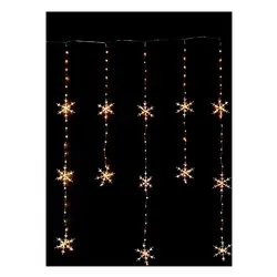 Tenda luminosa Natale Trasparente 234 luci - NANOLED Bianco caldo (0,9 + 5 mt) Fiocchi di neve Luce fissa IP44 D3546 - immagine 1
