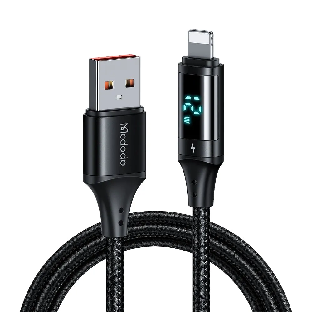 Cavo Dati e Ricarica USB-A - Lightning McDodo CA-1060 Display, 12W, 1.2m, Nero - immagine 1