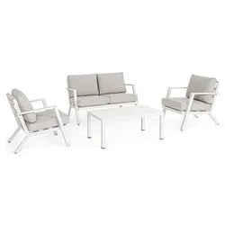 Set da esterno alluminio HARLEY 4 posti Bianco 0663183 - immagine 1