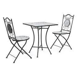 Set tavolo e sedie ceramica ERICE 2 posti 0806148 - immagine 1