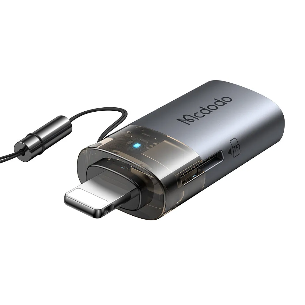 Lettore di schede Lightning McDodo OT-7850, USB-A (OTG) - microSD, Nero - immagine 1