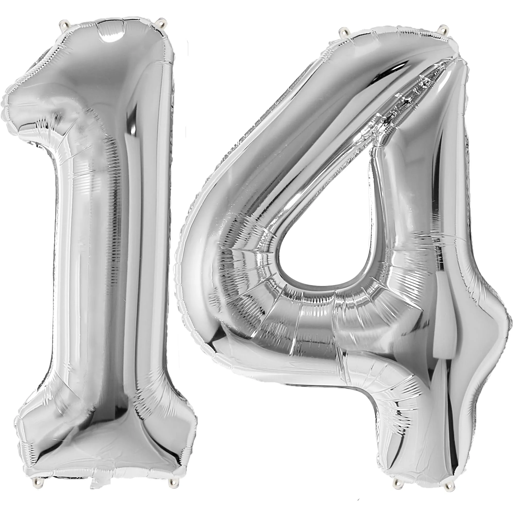 FunFest - Palloncino 14° Compleanno Argento - Numero Gigante 100 cm - immagine 1