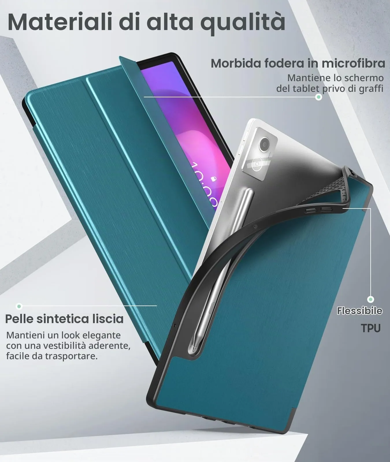 MoKo Cover per Lenovo Idea Tab Pro 12,7" 2025 con Porta Penna, Blu Francese - immagine 3
