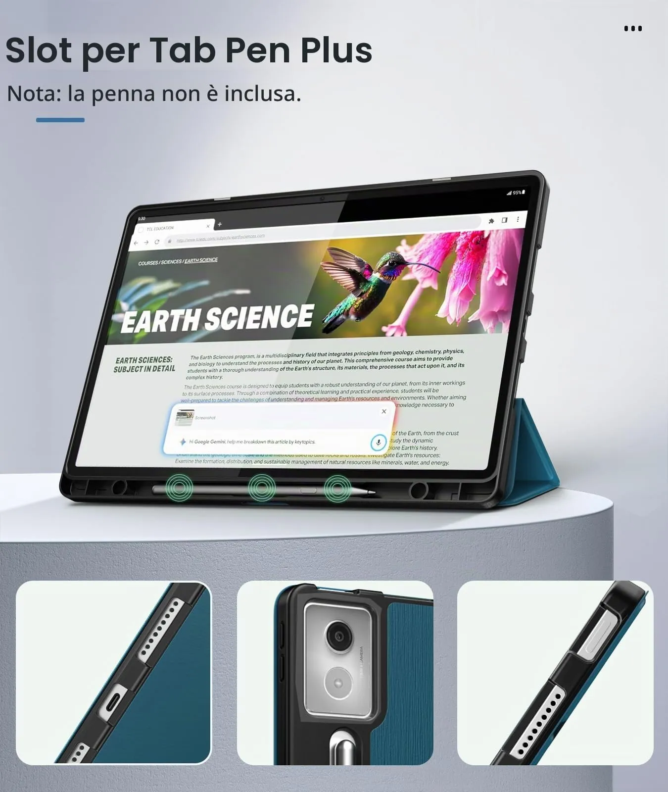 MoKo Cover per Lenovo Idea Tab Pro 12,7" 2025 con Porta Penna, Blu Francese - immagine 4