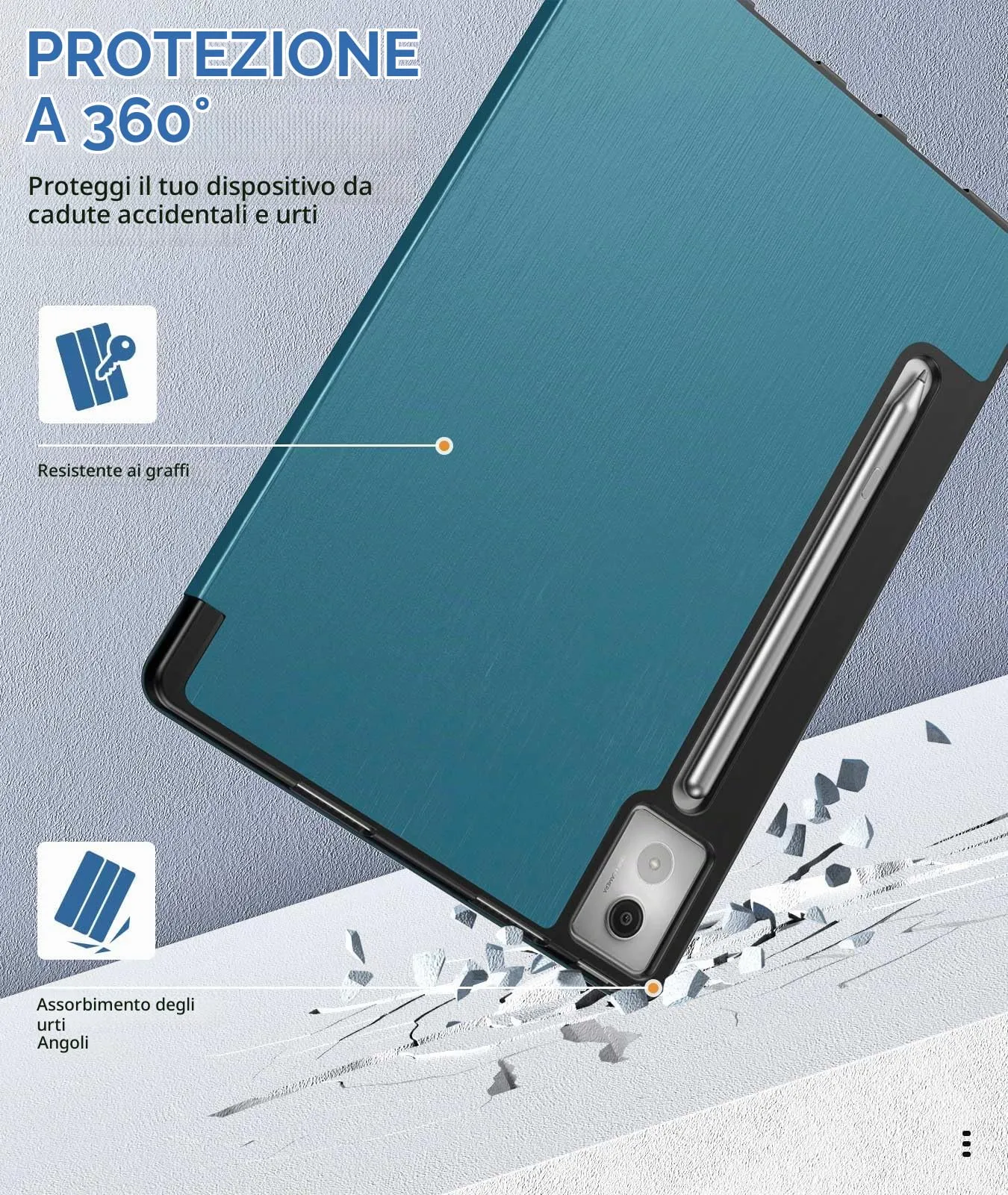 MoKo Cover per Lenovo Idea Tab Pro 12,7" 2025 con Porta Penna, Blu Francese - immagine 5