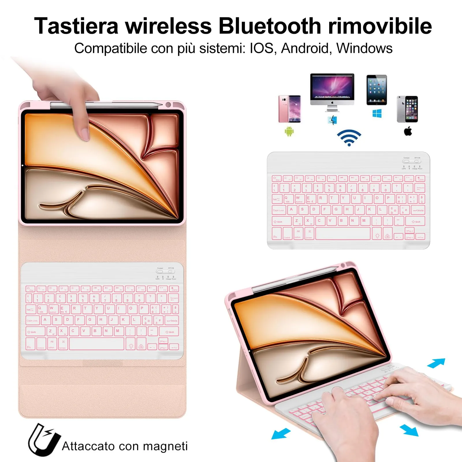 Cover Tastiera per iPad Air 11 M4 2026/M3 2025/M2 2024 11 Pollici - immagine 3