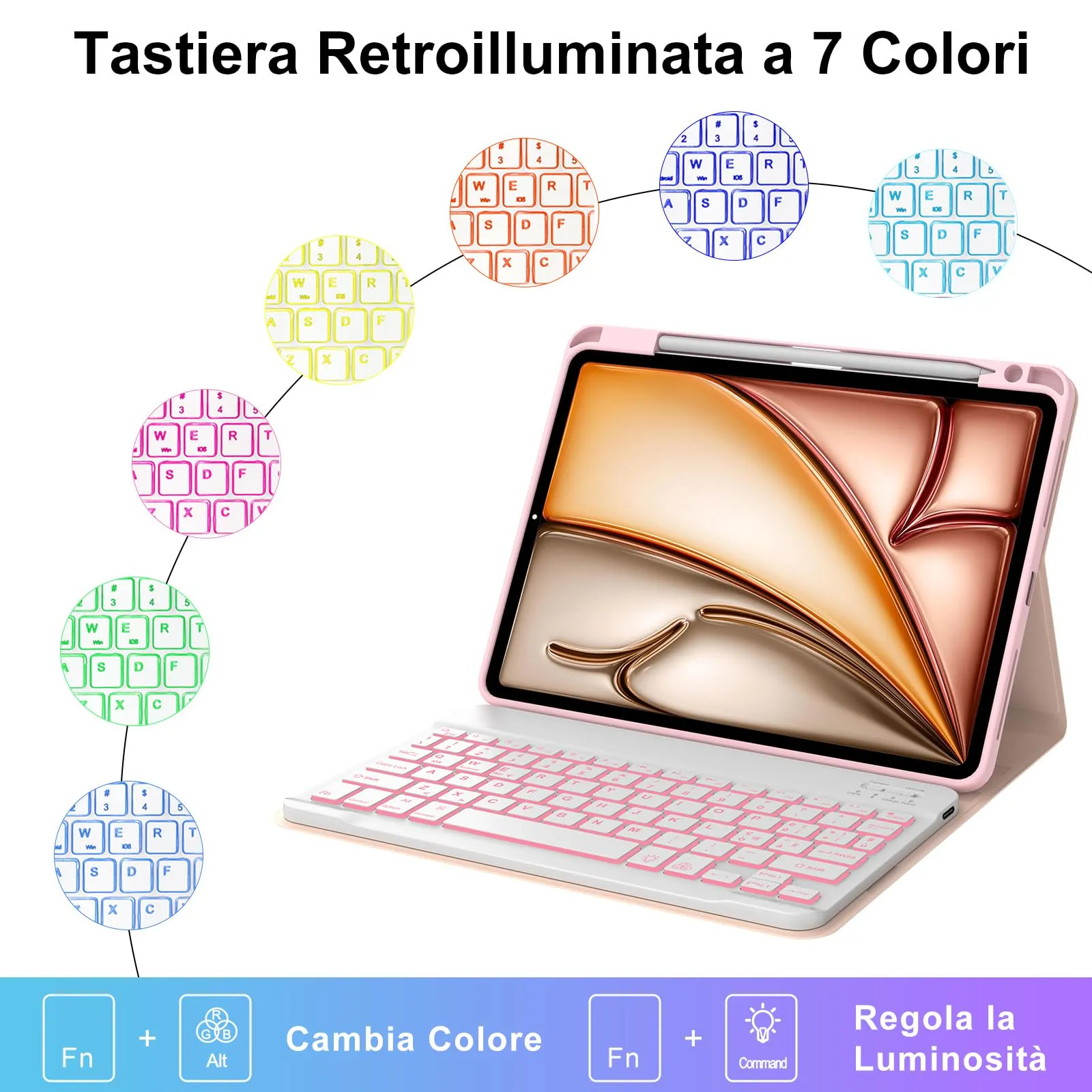 Cover Tastiera per iPad Air 11 M4 2026/M3 2025/M2 2024 11 Pollici - immagine 5