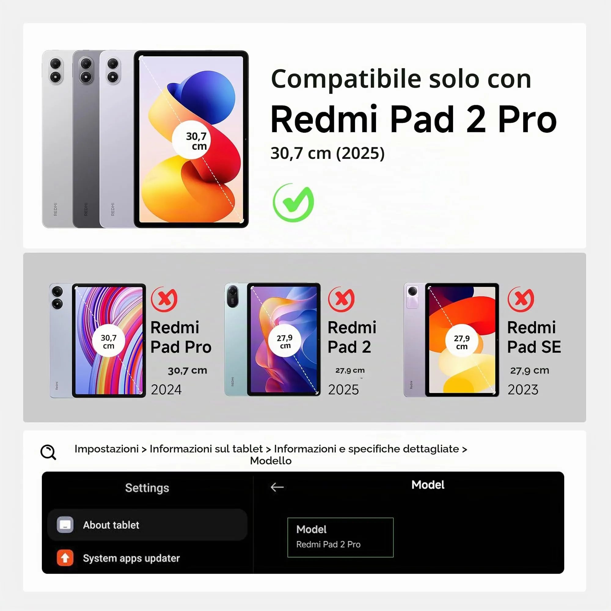 EasyAcc Cover Compatibile con Xiaomi Redmi Pad 2 Pro 12.1 Pollici 2025 - immagine 2