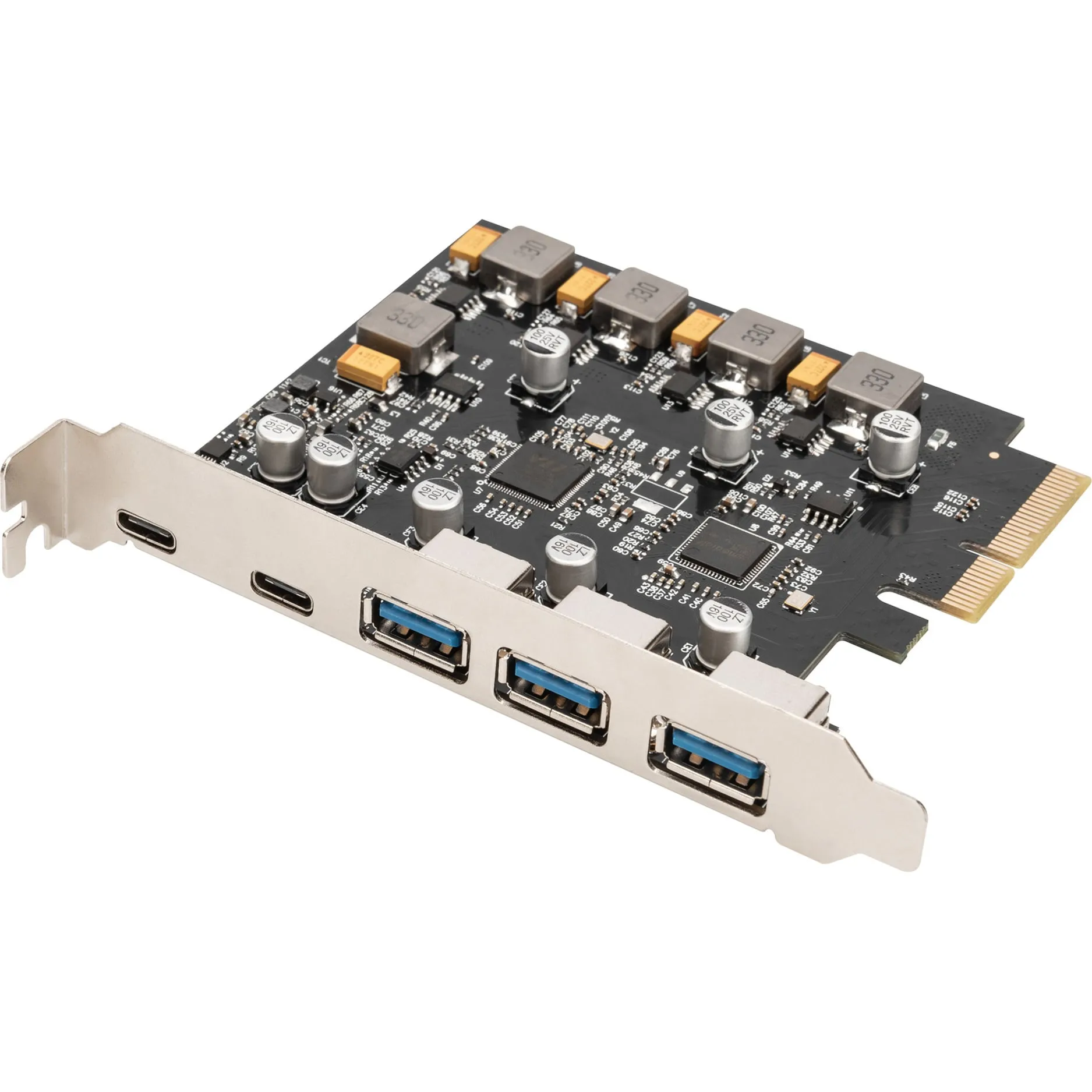 Scheda PCIe 2x USB-C + 3x USB A, Scheda di interfaccia - immagine 1