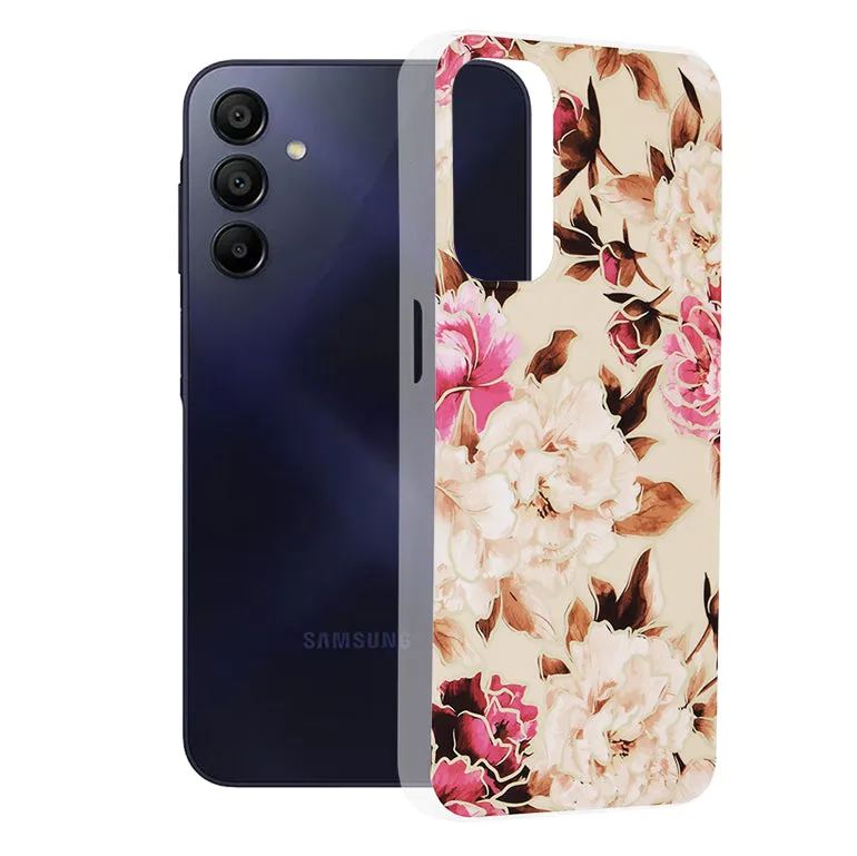 Custodia per Samsung Galaxy A15 5G A156 / A15 A155, Techsuit, Marble, Beige - immagine 1