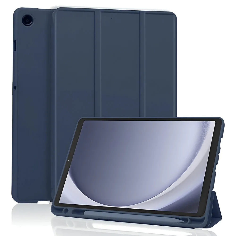 Custodia per Samsung Galaxy Tab A11 / Tab A9, Techsuit, Flex Trifold, Blu - immagine 1