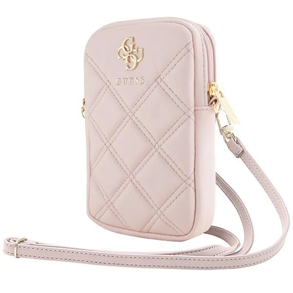 Borsa Universale per Telefono, Guess, Quilted 4G, Rosa - immagine 1