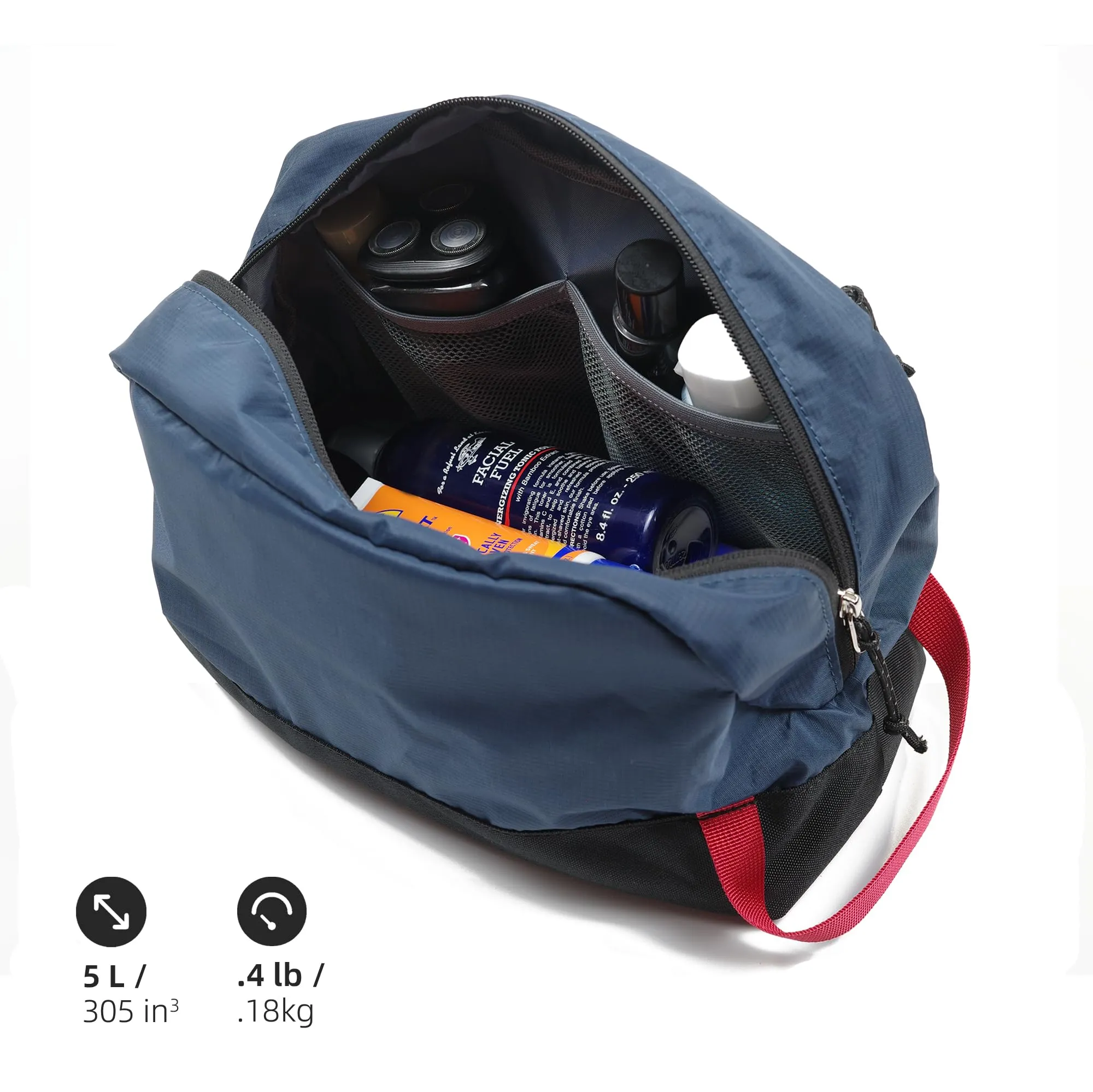 Borsa da viaggio per articoli igienici 5L, borsa lavaggio compatta con scomparto umido/secco in TPU impermeabile - immagine 2