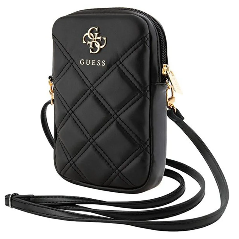 Borsa Universale per Telefono, Guess, Quilted 4G, Nera - immagine 1