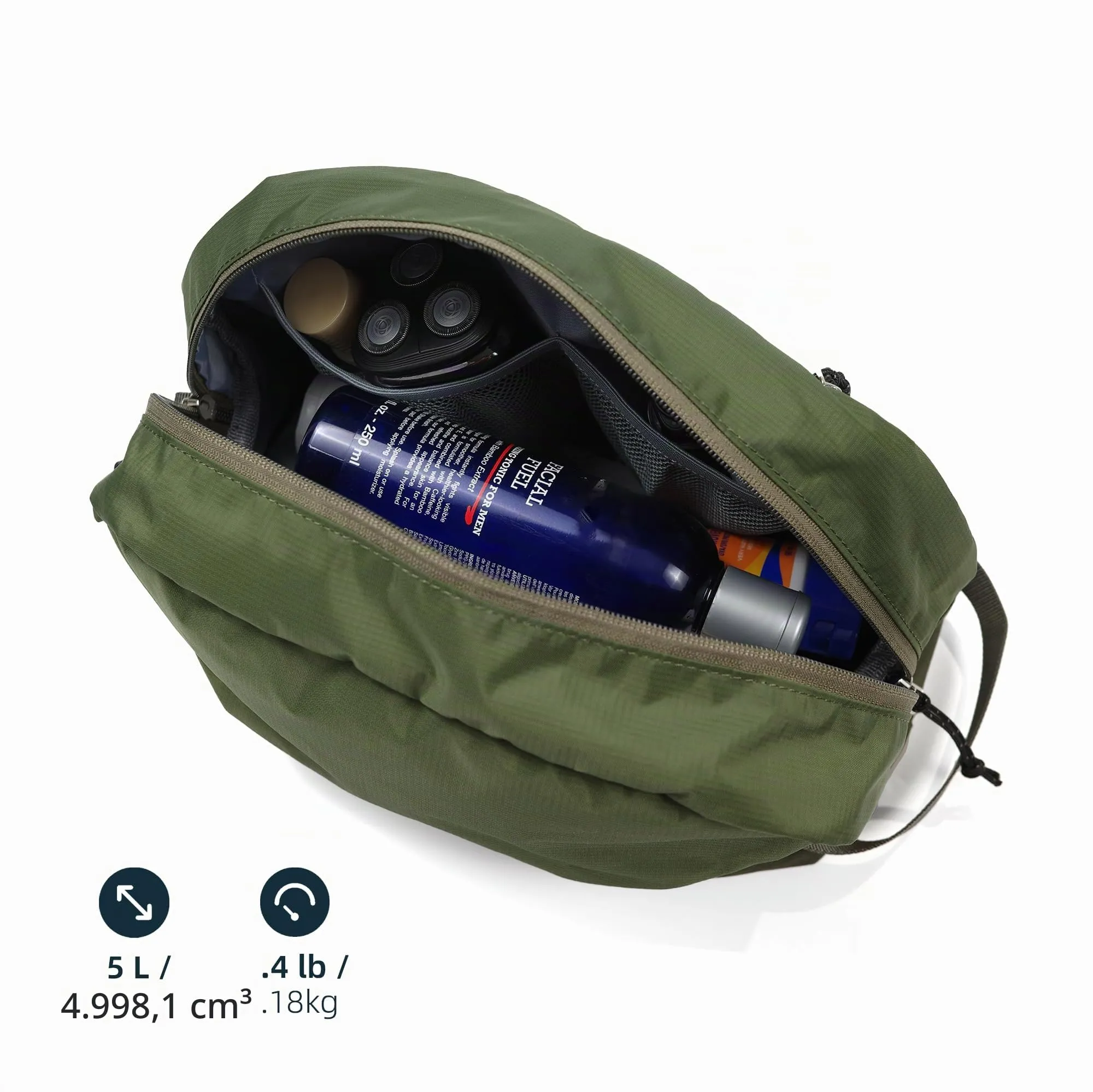 Borsa da viaggio per articoli igienici 5L, borsa lavaggio compatta con scomparto umido/secco in TPU impermeabile - immagine 2