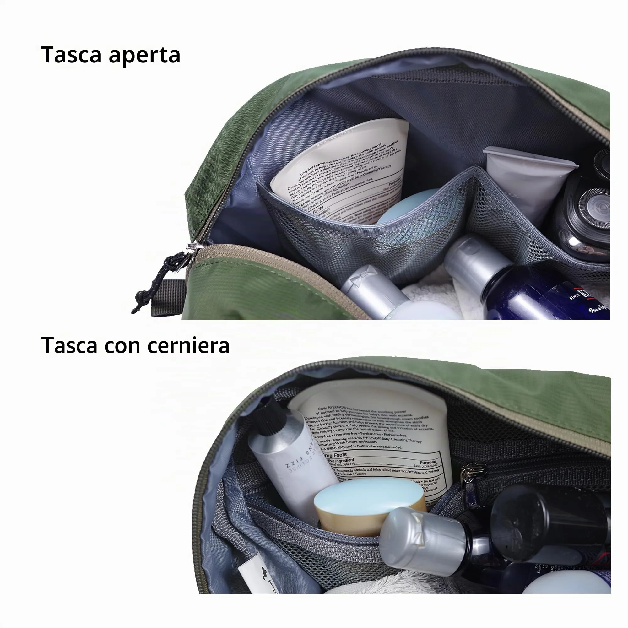 Borsa da viaggio per articoli igienici 5L, borsa lavaggio compatta con scomparto umido/secco in TPU impermeabile - immagine 4