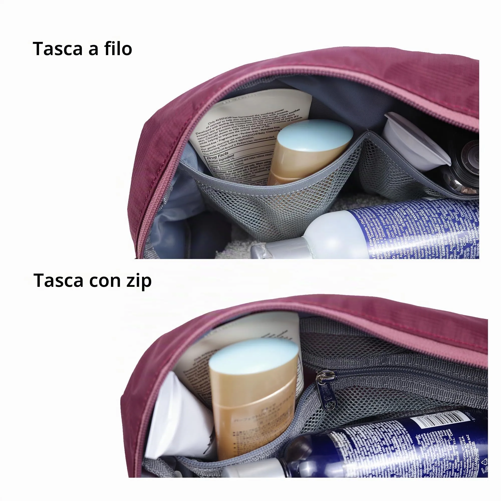 Borsa da viaggio per articoli igienici 5L, borsa lavaggio compatta con scomparto umido/secco in TPU impermeabile - immagine 5
