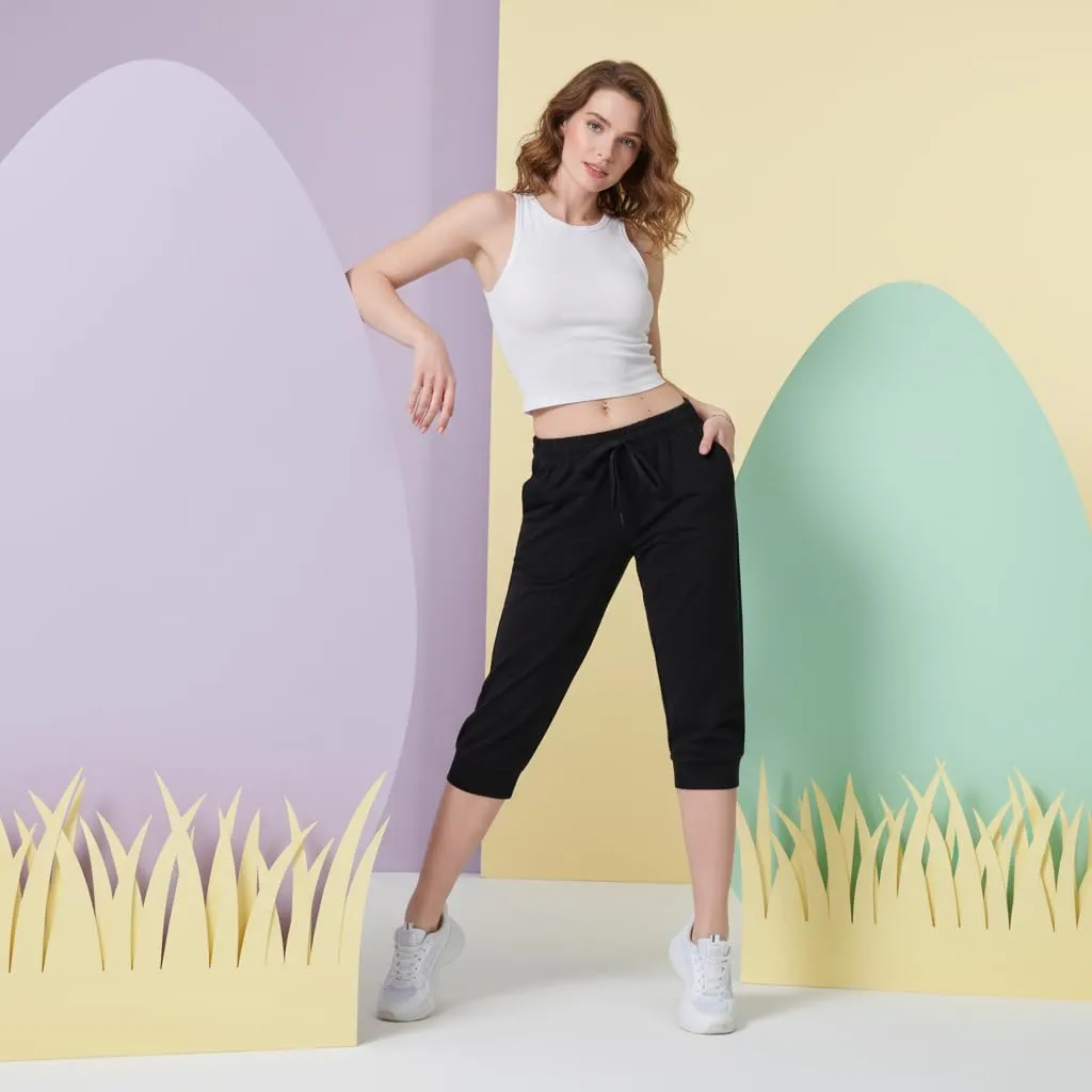 ROSS CAMP Jogging Donna 3/4 Pantaloni Capri Sportivi - immagine 2