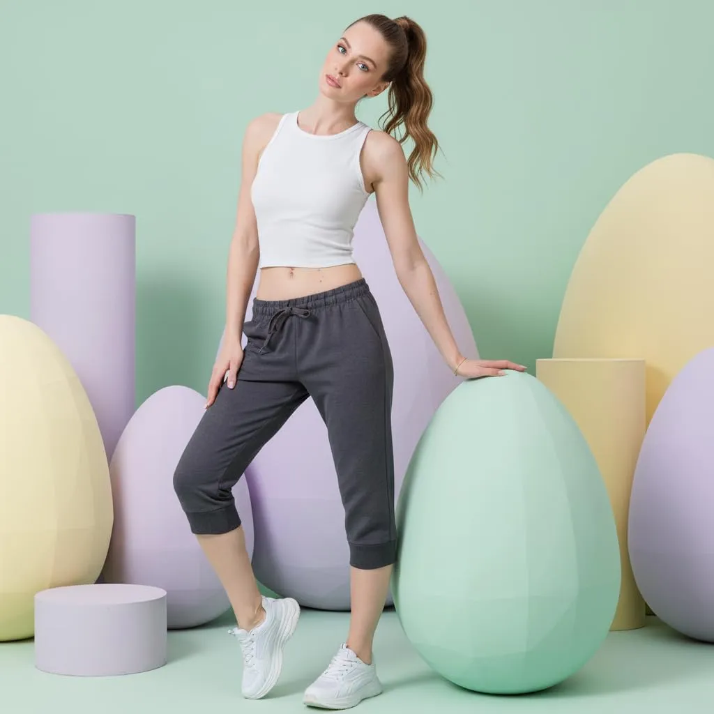 ROSS CAMP Jogging Donna 3/4 Pantaloni Capri Sportivi - immagine 2