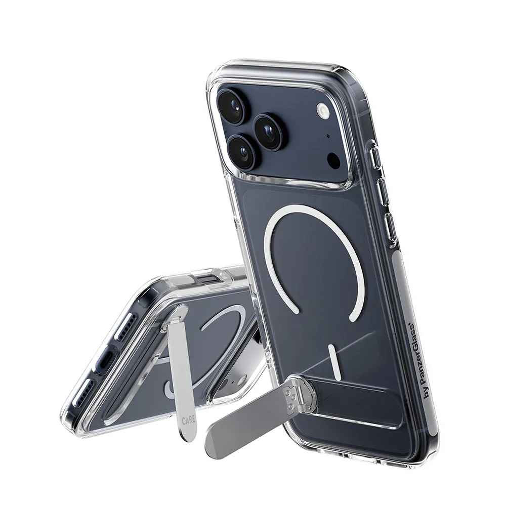 Custodia MagSafe per Apple iPhone 17 Pro Max, PanzerGlass, con Supporto Kickstand, Trasparente Bianca - immagine 1