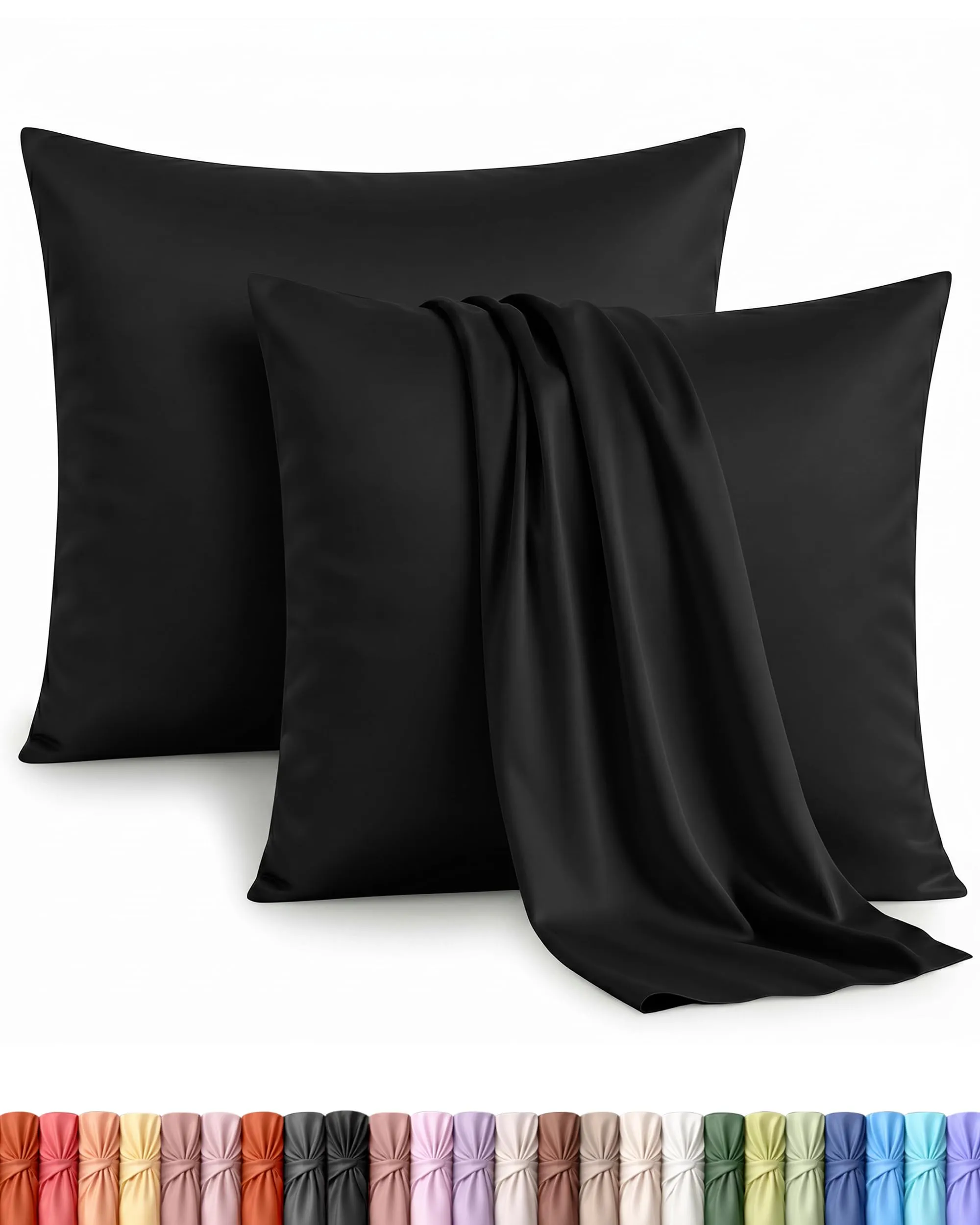 Utopia Bedding - Federe Set Di 2 Copricuscino - 80 x 80 cm - Nero - immagine 1